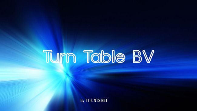 Turn Table BV example